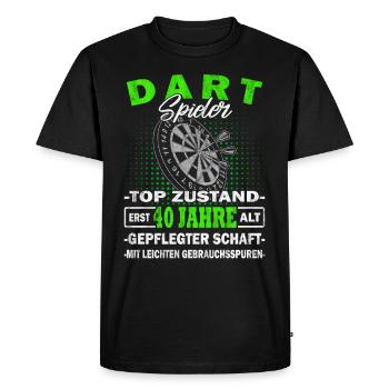Dartspieler 40 Jahre - Dartkönig - Dart - Männer Premium Bio T-Shirt - Schwarz - Vorne - Nico (187cm)