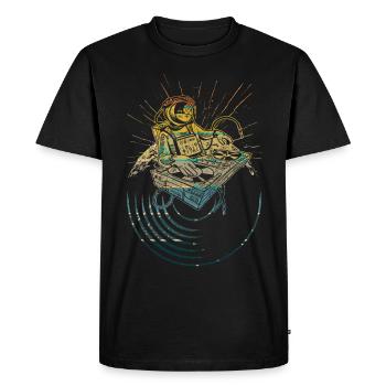 DJ Tshirt pour Party Disc Jockey Rave Techno Mixer - T-shirt Premium bio Homme - noir - Devant - Nico (187cm)