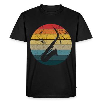 Jazz Gift Saxophone Music Instrument Wind Music - Men's Premium Organic T-Shirt - black - Front - Nico (187cm)