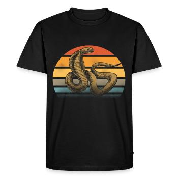 Serpent Venimeux Cobra Reptiles Terrarium Serpent - T-shirt Premium bio Homme - noir - Devant - Nico (187cm)