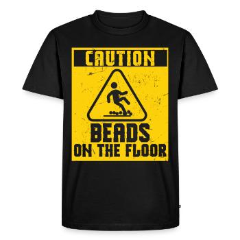 Caution Beads On Floor - Men's Premium Organic T-Shirt - black - Front - Nico (187cm)
