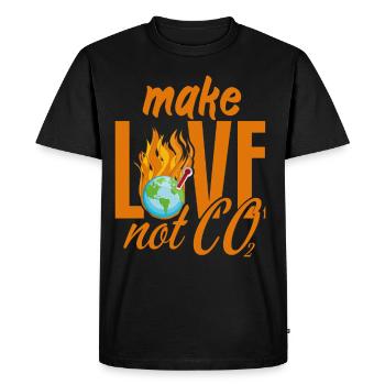 Love Not CO2 Climate Awareness - Men's Premium Organic T-Shirt - black - Front - Nico (187cm)
