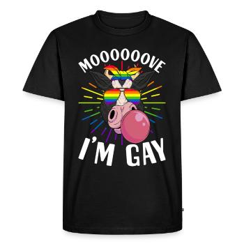 Fierté gaie LGBTQ - T-shirt Premium bio Homme - noir - Devant - Nico (187cm)