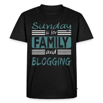 Sunday Is For Family And Blogging Saying - T-shirt Premium bio Homme - noir - Devant - Nico (187cm)