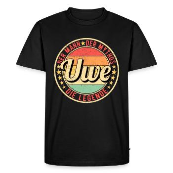 Uwe Der Mann Der Mythos Die Legende - Männer Premium Bio T-Shirt - Schwarz - Vorne - Nico (187cm)