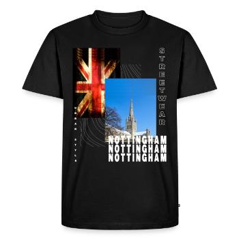 Nottingham England UK City Skyline Home Love - Men's Premium Organic T-Shirt - black - Front - Nico (187cm)