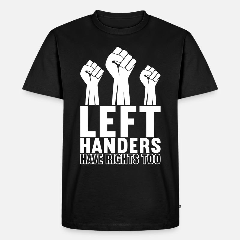 Linkshänder - Männer Premium Bio T-Shirt - Schwarz
