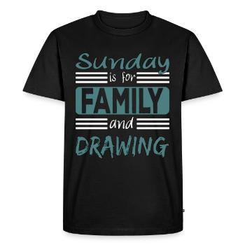 Sunday Is For Family And Drawing Saying - T-shirt Premium bio Homme - noir - Devant - Nico (187cm)
