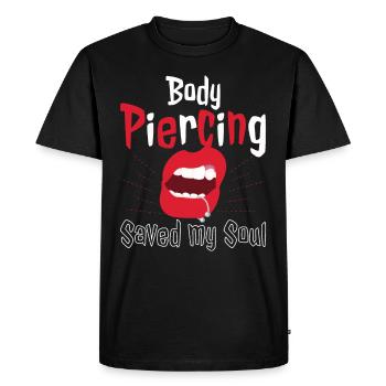 Body Piercing Saved My Soul - Men's Premium Organic T-Shirt - black - Front - Nico (187cm)