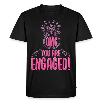 My God You Are Engaged Engagement - Men's Premium Organic T-Shirt - black - Front - Nico (187cm)