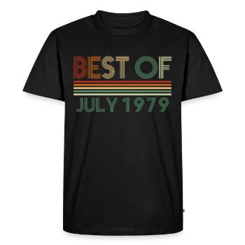 43ème anniversaire Juillet né 1979 Idée cadeau - T-shirt Premium bio Homme - noir - Devant - Nico (187cm)