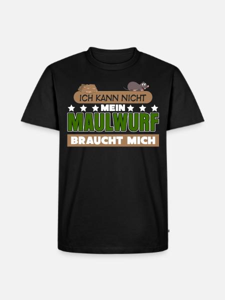 Maulwurf Spruch Mole Maulwürfe - Männer Premium Bio T-Shirt - Schwarz