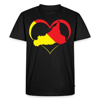 Sicile Île Italie Coeur Sicile - T-shirt Premium bio Homme - noir - Devant - Nico (187cm)