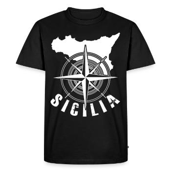 Sicily Italy Compass Sicilia - Men's Premium Organic T-Shirt - black - Front - Nico (187cm)