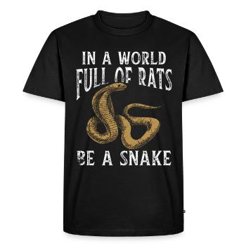 Serpent Cadeau Animal Reptile Cobra Python Boa - T-shirt Premium bio Homme - noir - Devant - Nico (187cm)