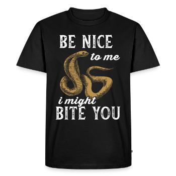 Serpent Venimeux Cobra Reptiles Terrarium Serpent - T-shirt Premium bio Homme - noir - Devant - Nico (187cm)