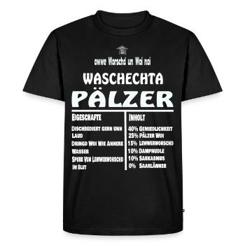 Drôle de Waschechta Pälzer Pfälzer Pfalz dialecte - T-shirt Premium bio Homme - noir - Devant - Nico (187cm)
