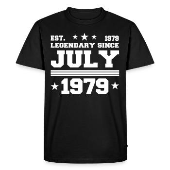 43ème anniversaire Juillet né 1979 Idée cadeau - T-shirt Premium bio Homme - noir - Devant - Nico (187cm)