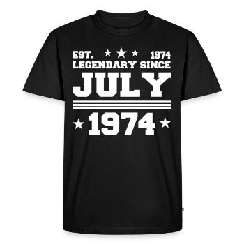 48ème anniversaire Juillet né 1974 Idée cadeau - T-shirt Premium bio Homme - noir - Devant - Nico (187cm)