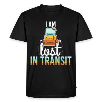 Am Lost In Transit Luggage Pun - Men's Premium Organic T-Shirt - black - Front - Nico (187cm)