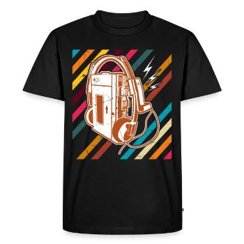 Walkman Artwork Cassette Player - Men's Premium Organic T-Shirt - black - Front - Nico (187cm)