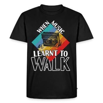 Music Learnt To Walk Walkman - Men's Premium Organic T-Shirt - black - Front - Nico (187cm)