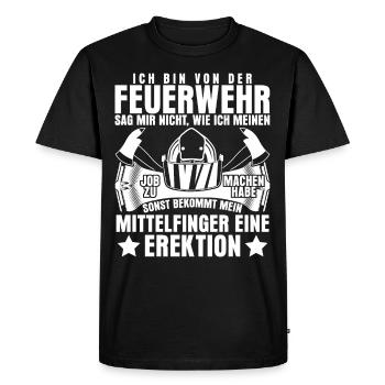 Jugendfeuerwehr Freiwillige Feuerwehr - Männer Premium Bio T-Shirt - Schwarz - Vorne - Nico (187cm)