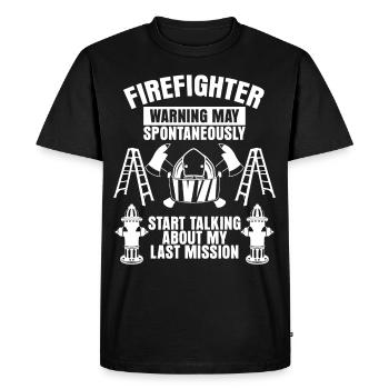 Pompiers Caserne de pompiers Jeunes Pompiers - T-shirt Premium bio Homme - noir - Devant - Nico (187cm)