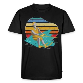 Water Skiing Summer Fun - Men's Premium Organic T-Shirt - black - Front - Nico (187cm)