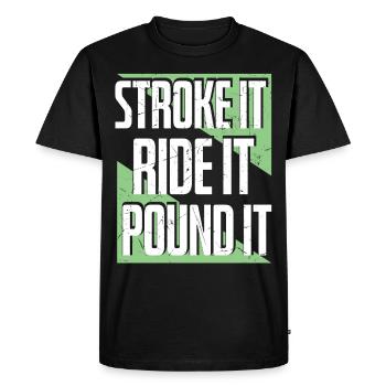It Ride It Pound It Triathlon - Men's Premium Organic T-Shirt - black - Front - Nico (187cm)