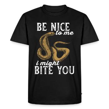 Serpent Venimeux Cobra Reptiles Terrarium Serpent - T-shirt Premium bio Homme - noir - Devant - Nico (187cm)