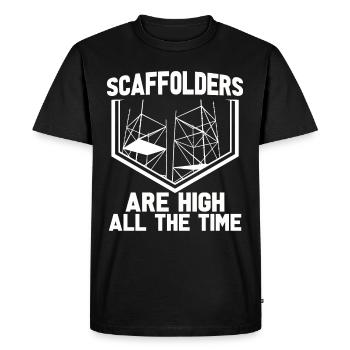 Scaffolding Builder Gift Work Occupation Construction Worker Job - Men's Premium Organic T-Shirt - black - Front - Nico (187cm)