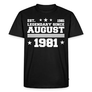 41ème anniversaire Août né 1981 Idée cadeau - T-shirt Premium bio Homme - noir - Devant - Nico (187cm)