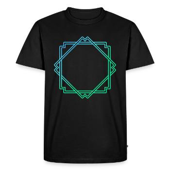 Décoration de cadre carré bleu vert - T-shirt Premium bio Homme - noir - Devant - Nico (187cm)