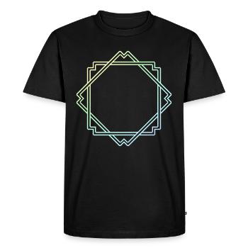 Colorful Square Frame Decoration - Men's Premium Organic T-Shirt - black - Front - Nico (187cm)