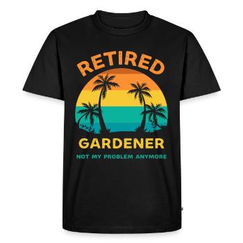 Le jardinier à la retraite n’est plus mon problème - T-shirt Premium bio Homme - noir - Devant - Nico (187cm)