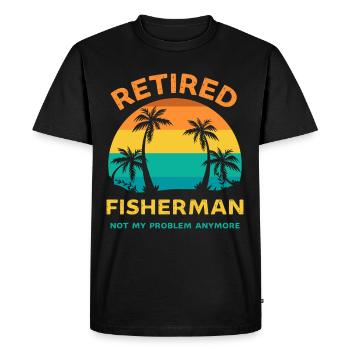 Le pêcheur à la retraite n’est plus mon problème - T-shirt Premium bio Homme - noir - Devant - Nico (187cm)