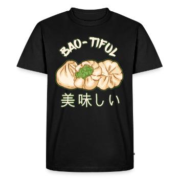 Bao Bun Funny Dim Sum Bao - Tiful Cuisine asiatique - T-shirt Premium bio Homme - noir - Devant - Nico (187cm)