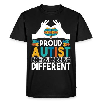 Autisme autistique Autiste - T-shirt Premium bio Homme - noir - Devant - Nico (187cm)