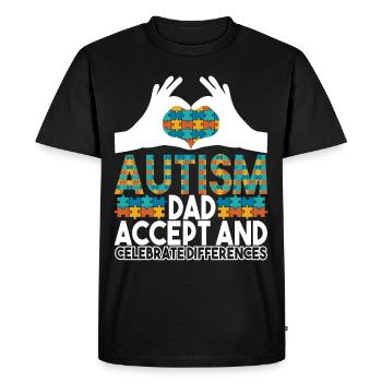 Autisme autistique Papa Autiste - T-shirt Premium bio Homme - noir - Devant - Nico (187cm)