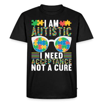 Autisme autistique Autiste - T-shirt Premium bio Homme - noir - Devant - Nico (187cm)
