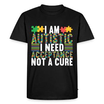 Autisme autistique Autiste - T-shirt Premium bio Homme - noir - Devant - Nico (187cm)
