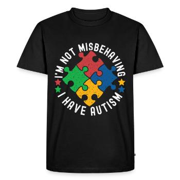 Autisme autistique Autiste - T-shirt Premium bio Homme - noir - Devant - Nico (187cm)