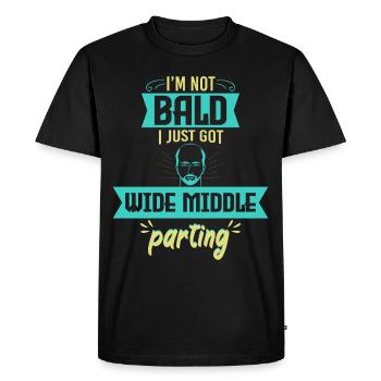 Bald Just Wide Middle Parting - Men's Premium Organic T-Shirt - black - Front - Nico (187cm)