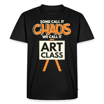 Call It Chaos We Call It Art Class - Men's Premium Organic T-Shirt - black - Front - Nico (187cm)