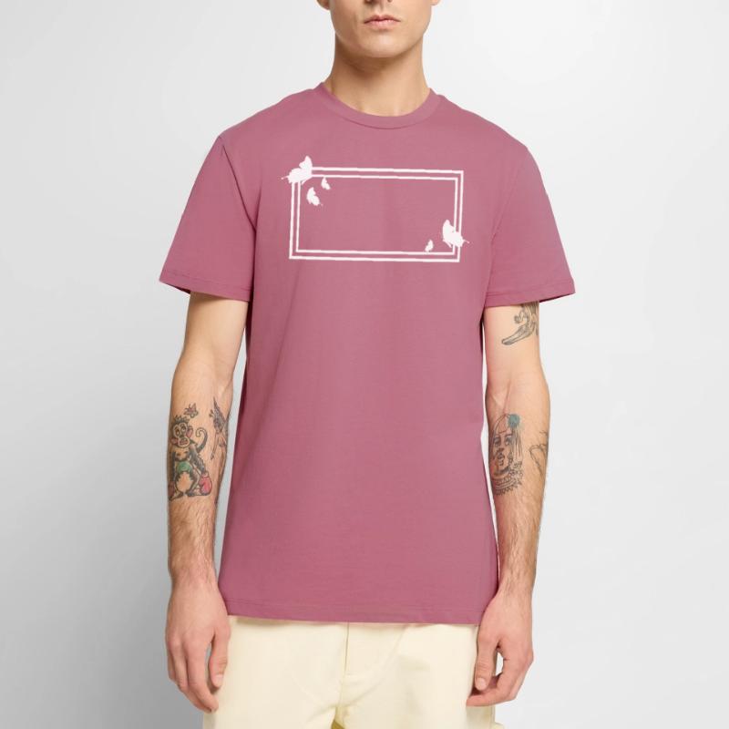 Rectangular frame with butterflies Men's Premium Organic T-Shirt