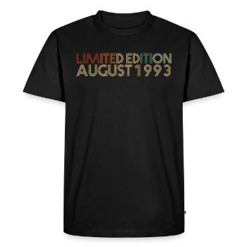 29ème anniversaire Août né 1993 Idée cadeau - T-shirt Premium bio Homme - noir - Devant - Nico (187cm)