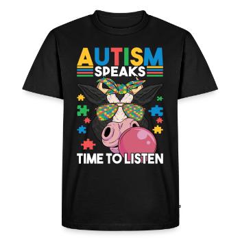 Autisme autistique Autiste - T-shirt Premium bio Homme - noir - Devant - Nico (187cm)