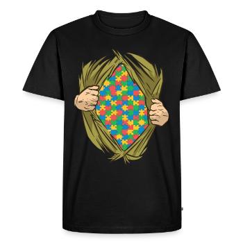 Autisme autistique Autiste - T-shirt Premium bio Homme - noir - Devant - Nico (187cm)