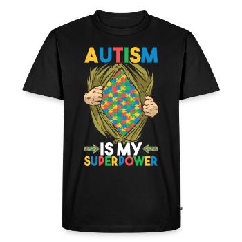 Autisme autistique Autiste - T-shirt Premium bio Homme - noir - Devant - Nico (187cm)